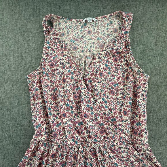 American Eagle Floral Romper Shorts Sleeveless Large Relaxed Fit Cotton &Viscose - Picture 3 of 16